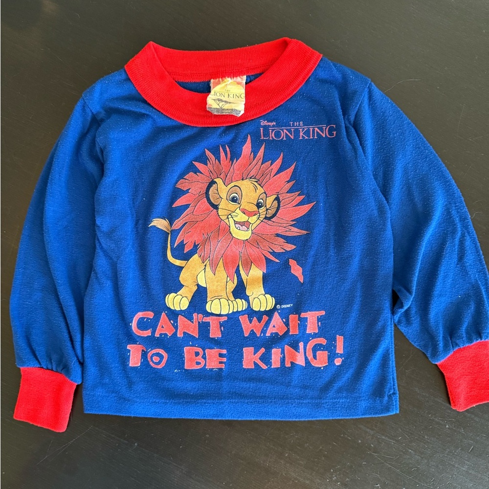 Vintage kids Disney The Lion King Blue and Red Long Sleeve Tee